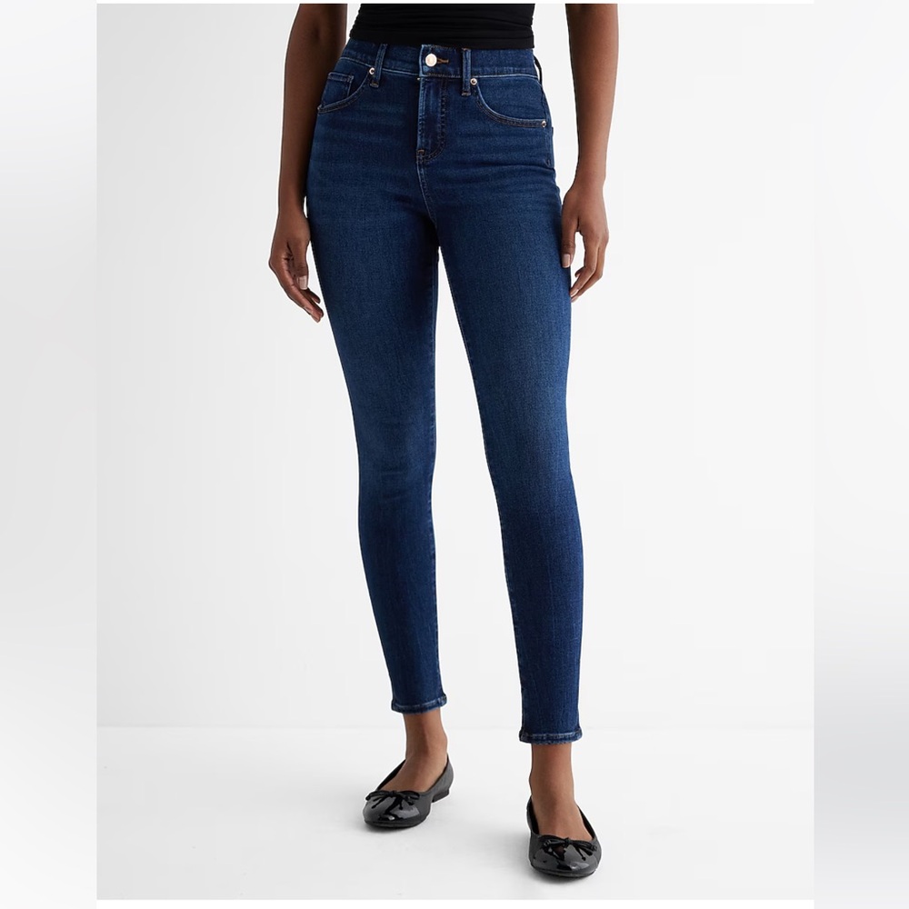 Express - Skinny Mid-Rise Dark Wash Jeans